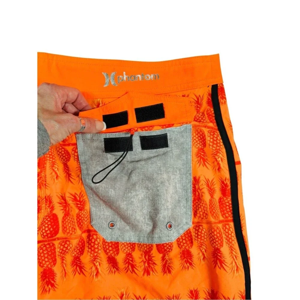 Hurley Phantom Pineapple Board Shorts Mens 30 Neon Orange Surf Swim Trunks Beach